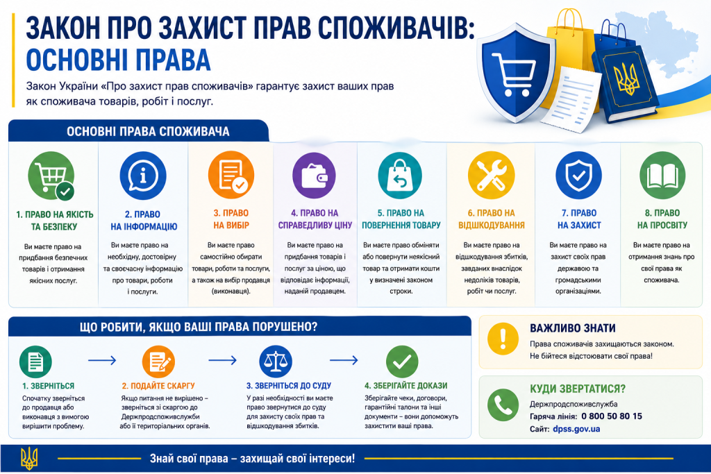 Відвідувачка на консультації у київському офісі захисту прав споживачів біля стійки реєстрації